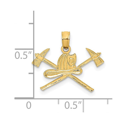 14k Yellow Gold Fire Department Insignia Charm