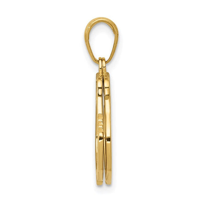 14k Yellow Gold 2-Piece Handcuffs Charm Pendant for Women