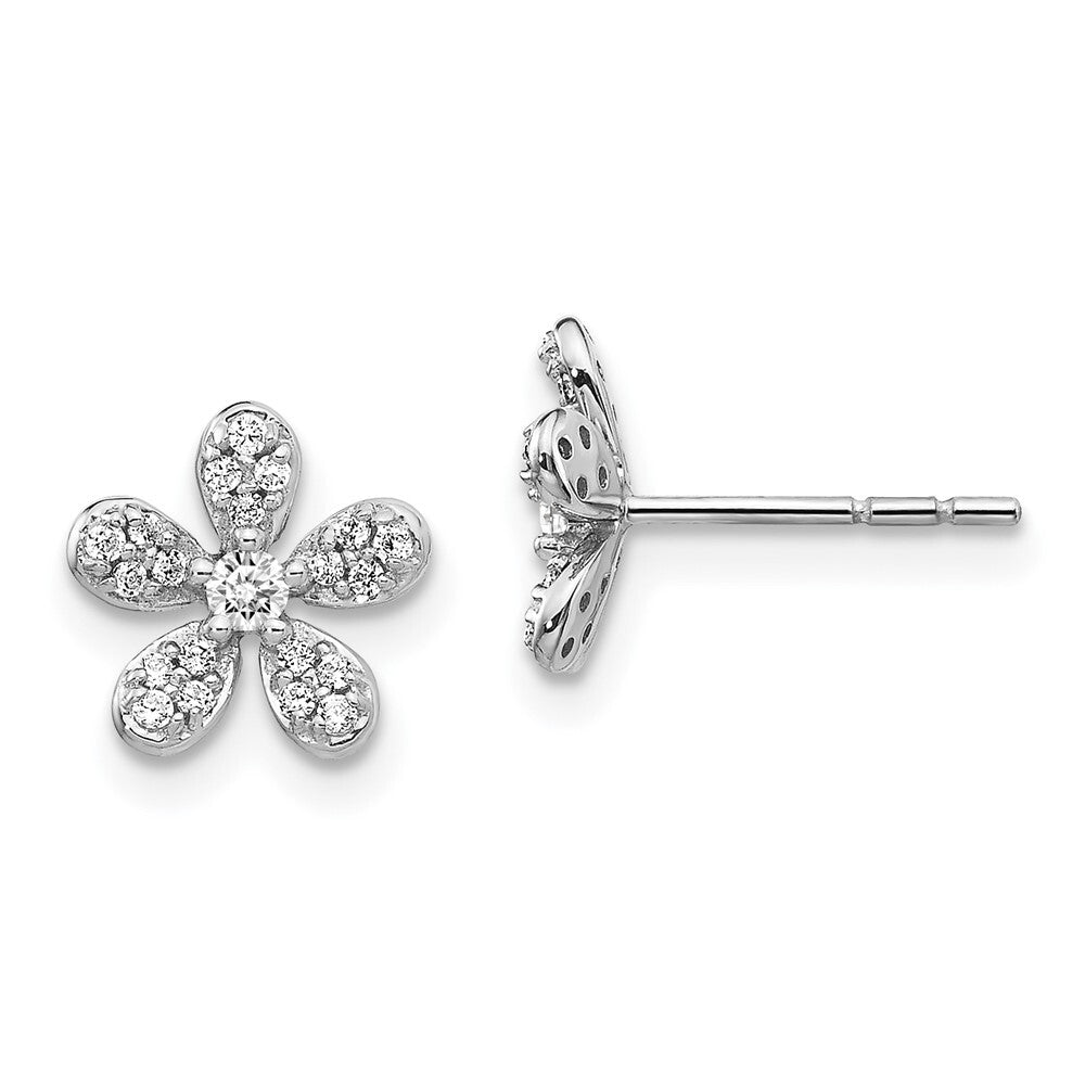 14k White Gold Diamond Stud Earrings