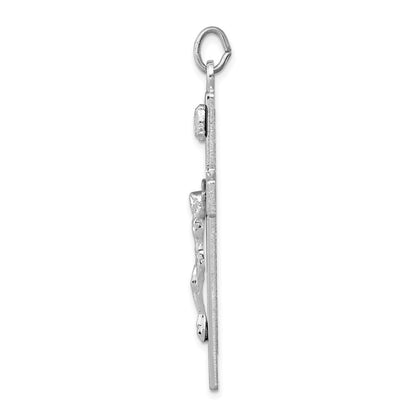 Sterling Silver Rhodium-plated Crucifix Pendant Holiday Gift for Women
