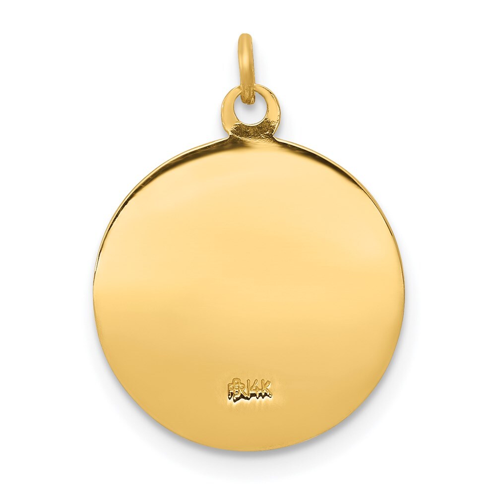14k Yellow Gold Saint Anne Medal Charm Pendant for Women