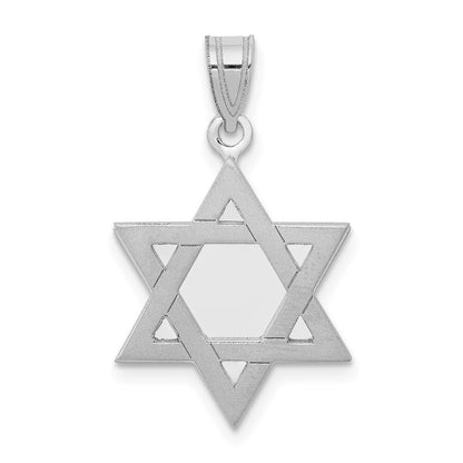 14k White Gold Star of David Pendant for Women