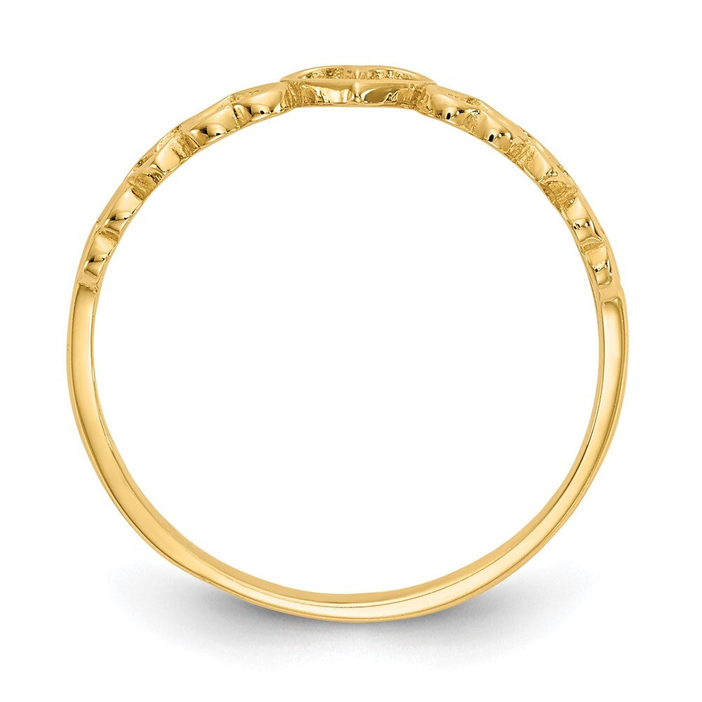 14K Yellow Gold Hearts Ring