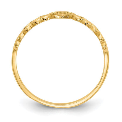 14K Yellow Gold Hearts Ring