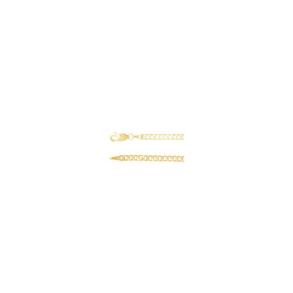 14k Yellow Gold 3 mm Curb 24" Chain Necklace Fine Gift for Women