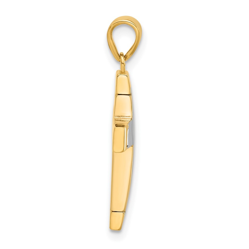 14k Two-tone Gold Polished Cross Pendant for Women