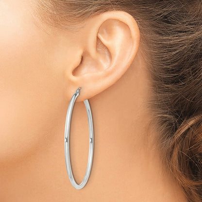 Sterling Silver 2.5mm Round Hoop Earrings