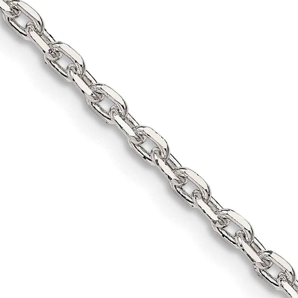 Sterling Silver 2.75mm Beveled Oval Cable Chain Necklace