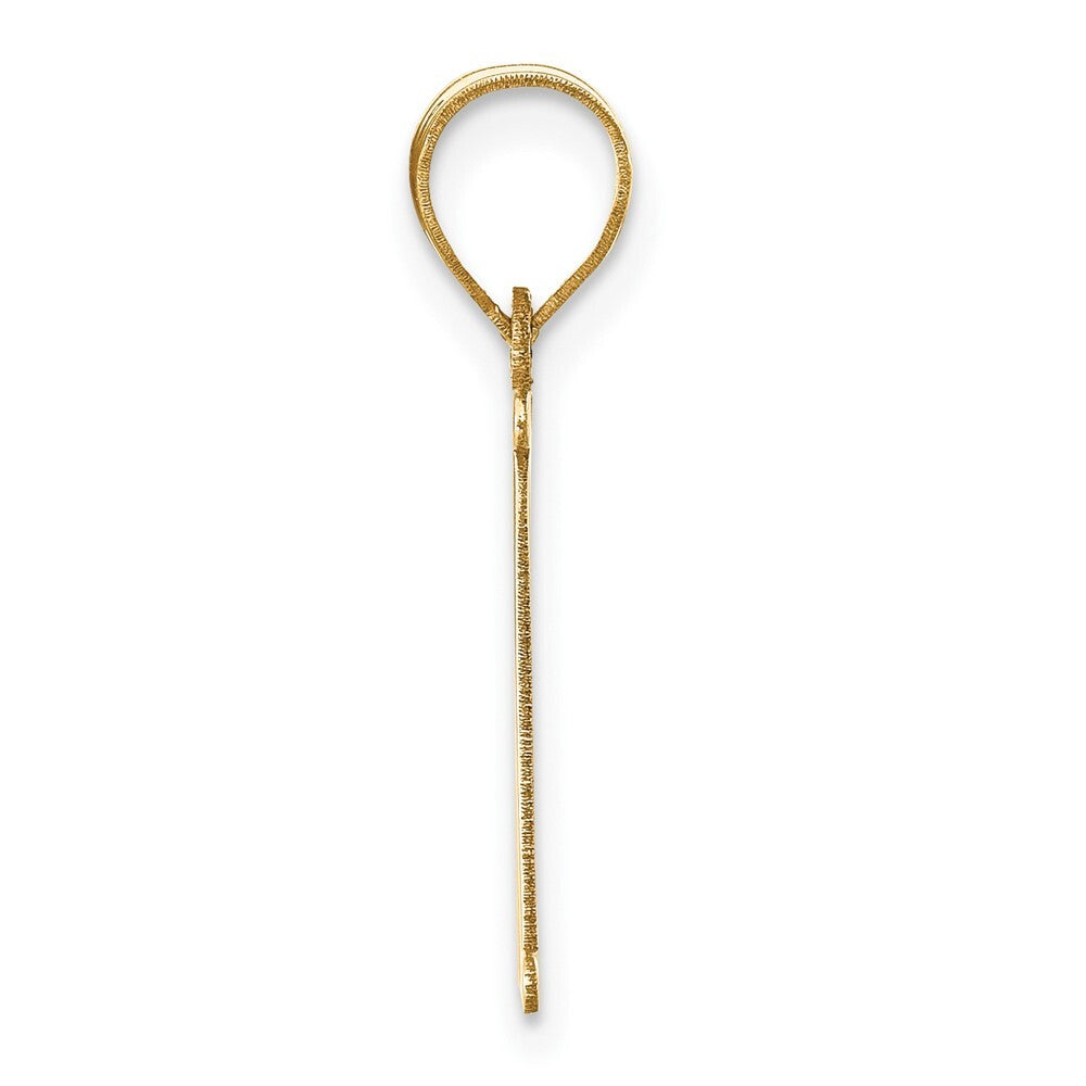 14k Yellow Gold Polished Letter N Initial Pendant for Women