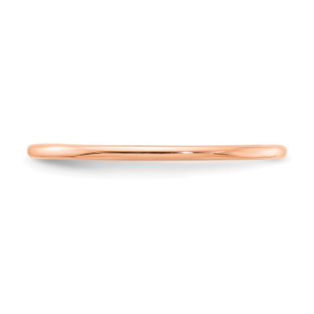 14K Rose Gold 1.2mm Half Round Polished Stackable Band Ring Size 9.5