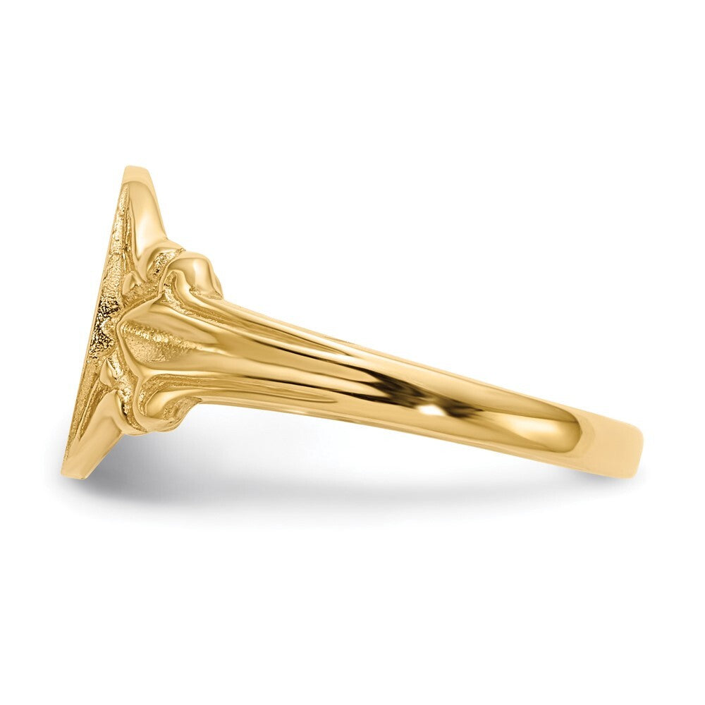 14K Yellow Gold 10.0x8.0mm Open Back Signet Ring