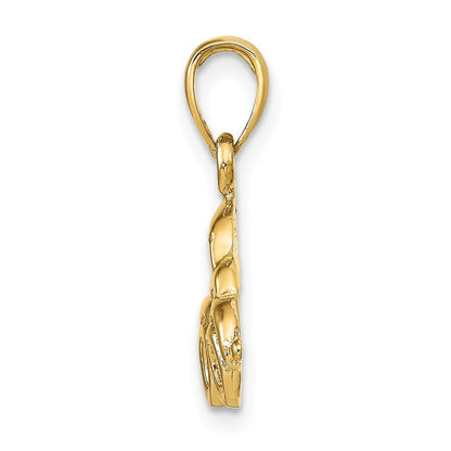 14k Yellow Gold Classic Antique Car Pendant for Women