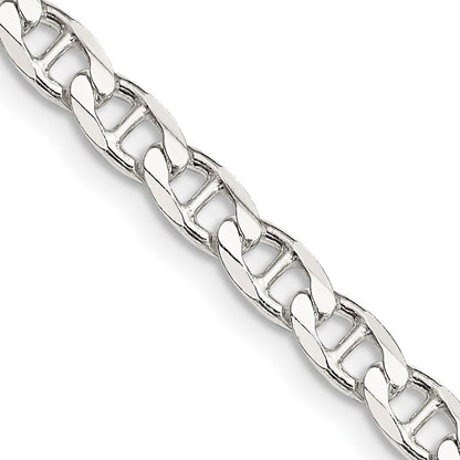 Sterling Silver 4.65mm Diamond-Cut Flat Anchor Curb Chain Necklace