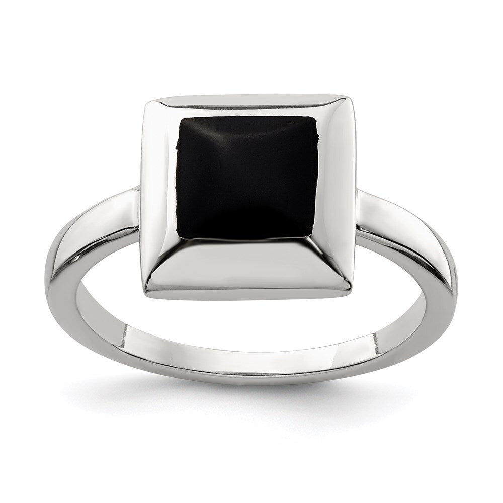 Sterling Silver Onyx Ring Size 6