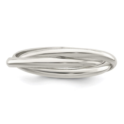 Sterling Silver Triple Intertwining Ring Size 7