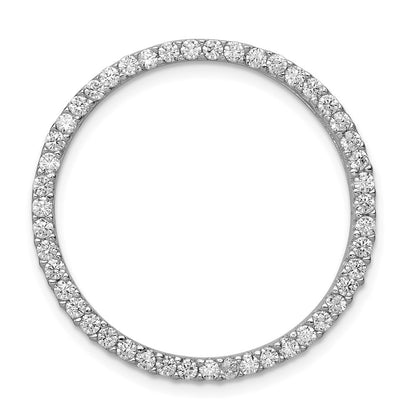 Sterling Silver Rhodium-platedCubic Zirconia Chain Slide Pendant