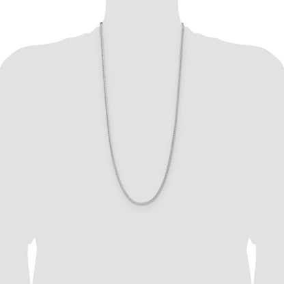 Sterling Silver 2.5mm 8 Sided Diamond-cut Double Spiga Chain