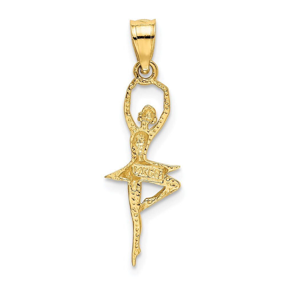 14k Yellow Gold Polished Small Ballerina Pendant