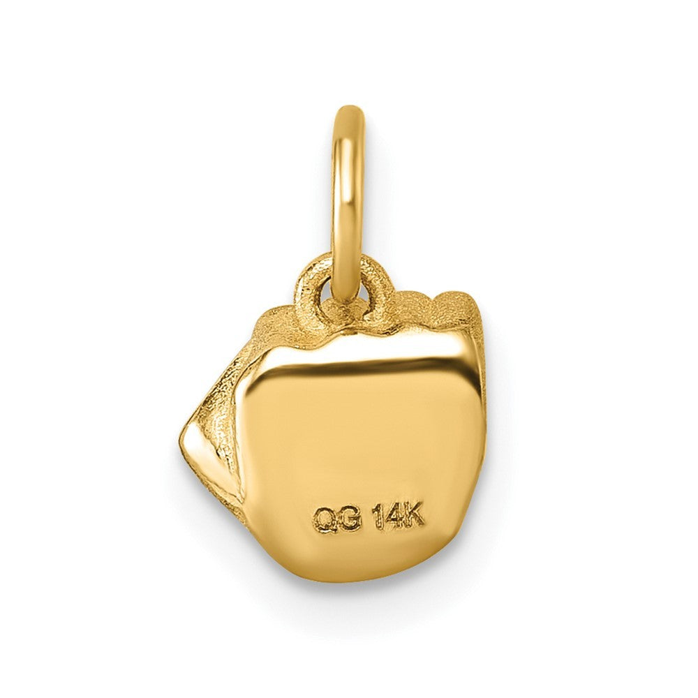 14k Yellow Gold Polished Fist Hand Pendant