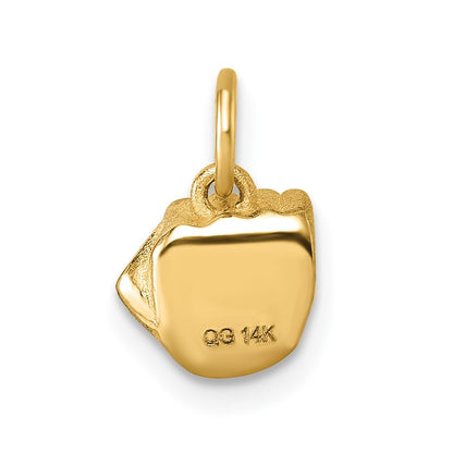14k Yellow Gold Polished Fist Hand Pendant