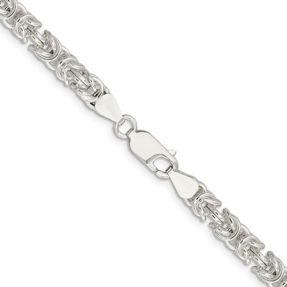 Sterling Silver 5.5mm Rounded Byzantine Chain Necklace