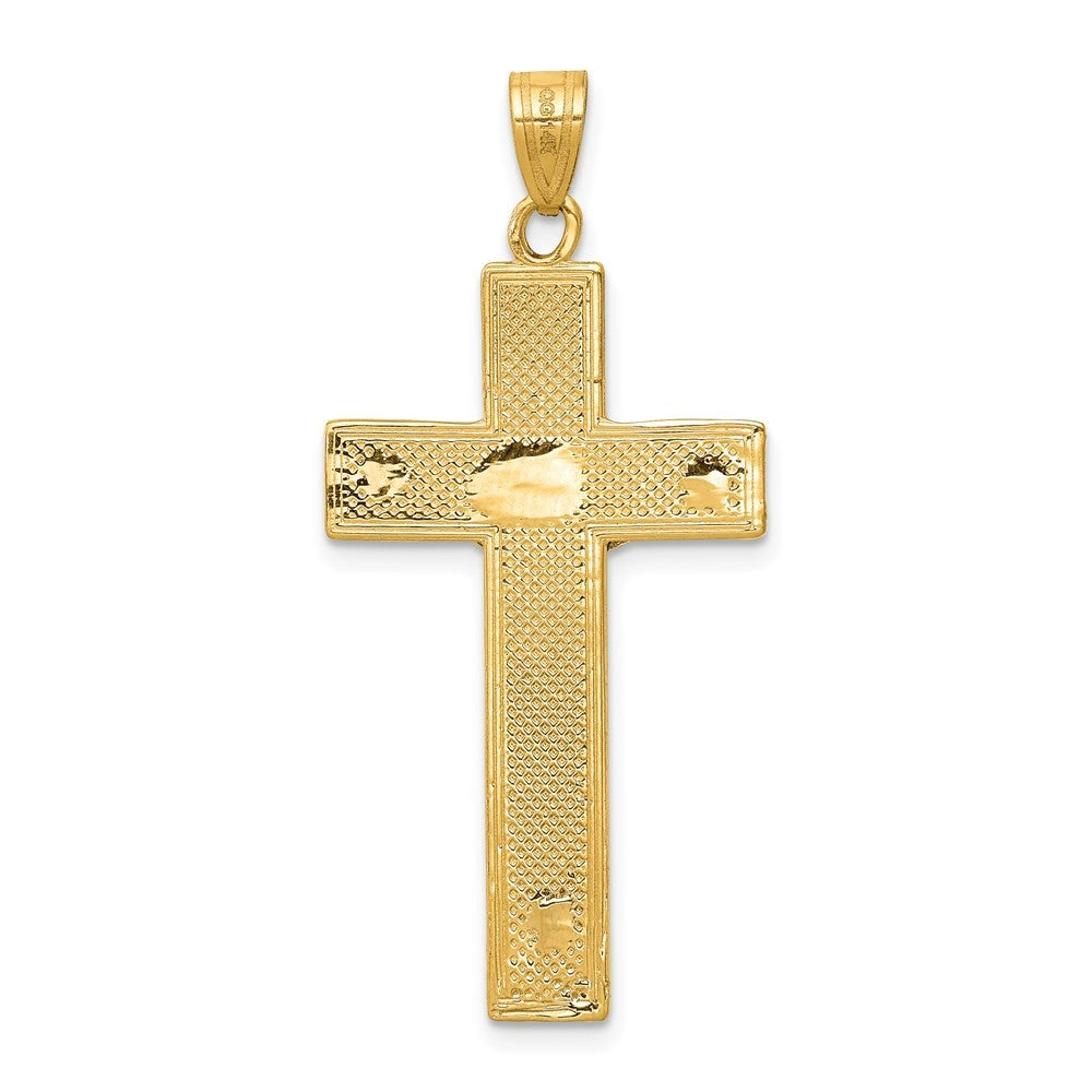 14K Two-Tone Gold Diamond-cut Crucifix Pendant