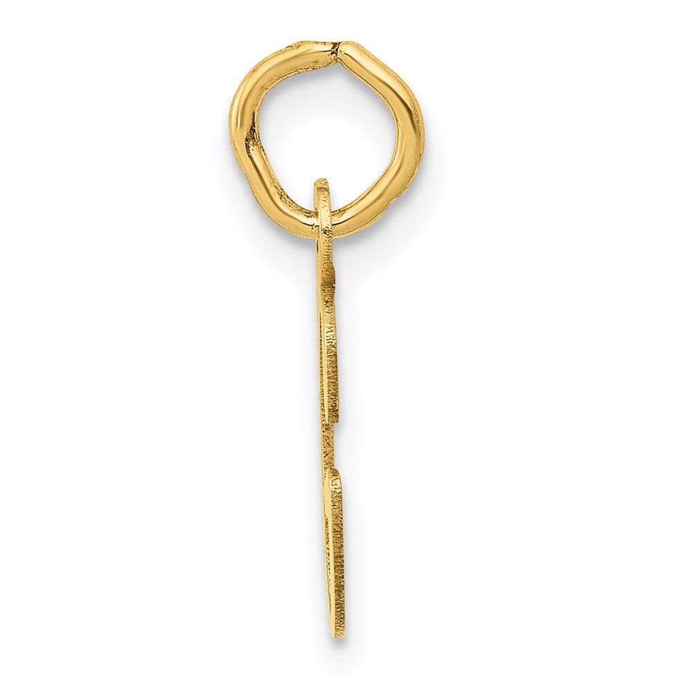 14k Yellow Gold Small Slanted Block Letter G Initial Charm Pendant for Women