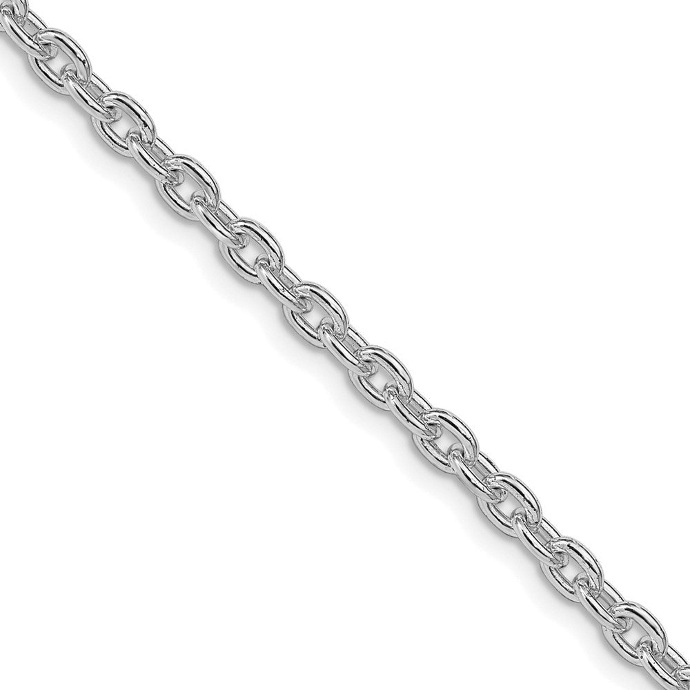 Sterling Silver Rhodium-plated 3.5mm Cable Chain Necklace