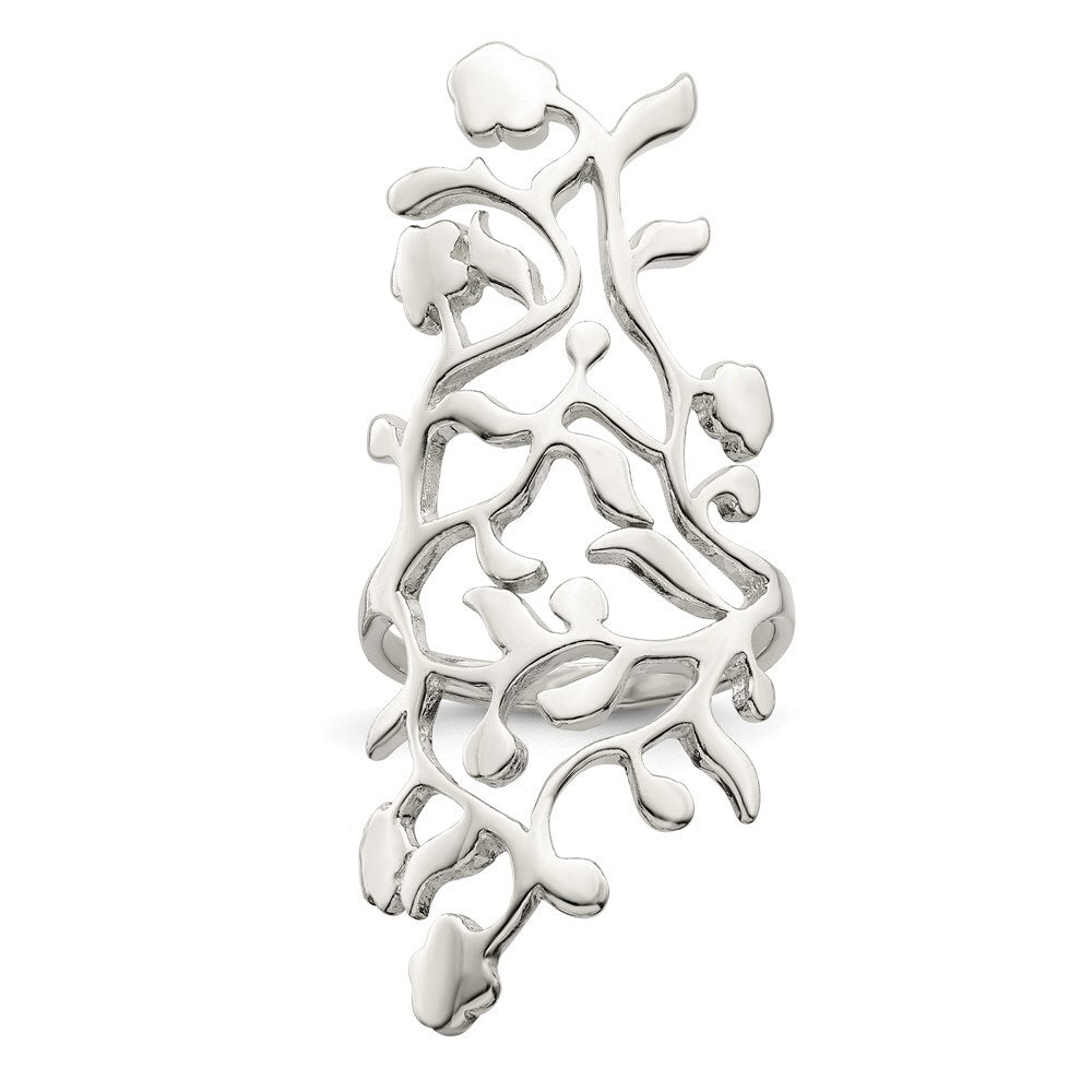 Sterling Silver Vines Full Finger Ring Size 6