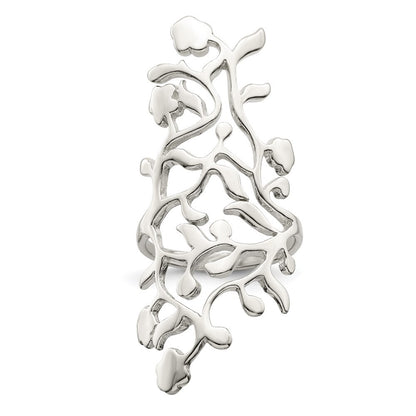 Sterling Silver Vines Full Finger Ring Size 6
