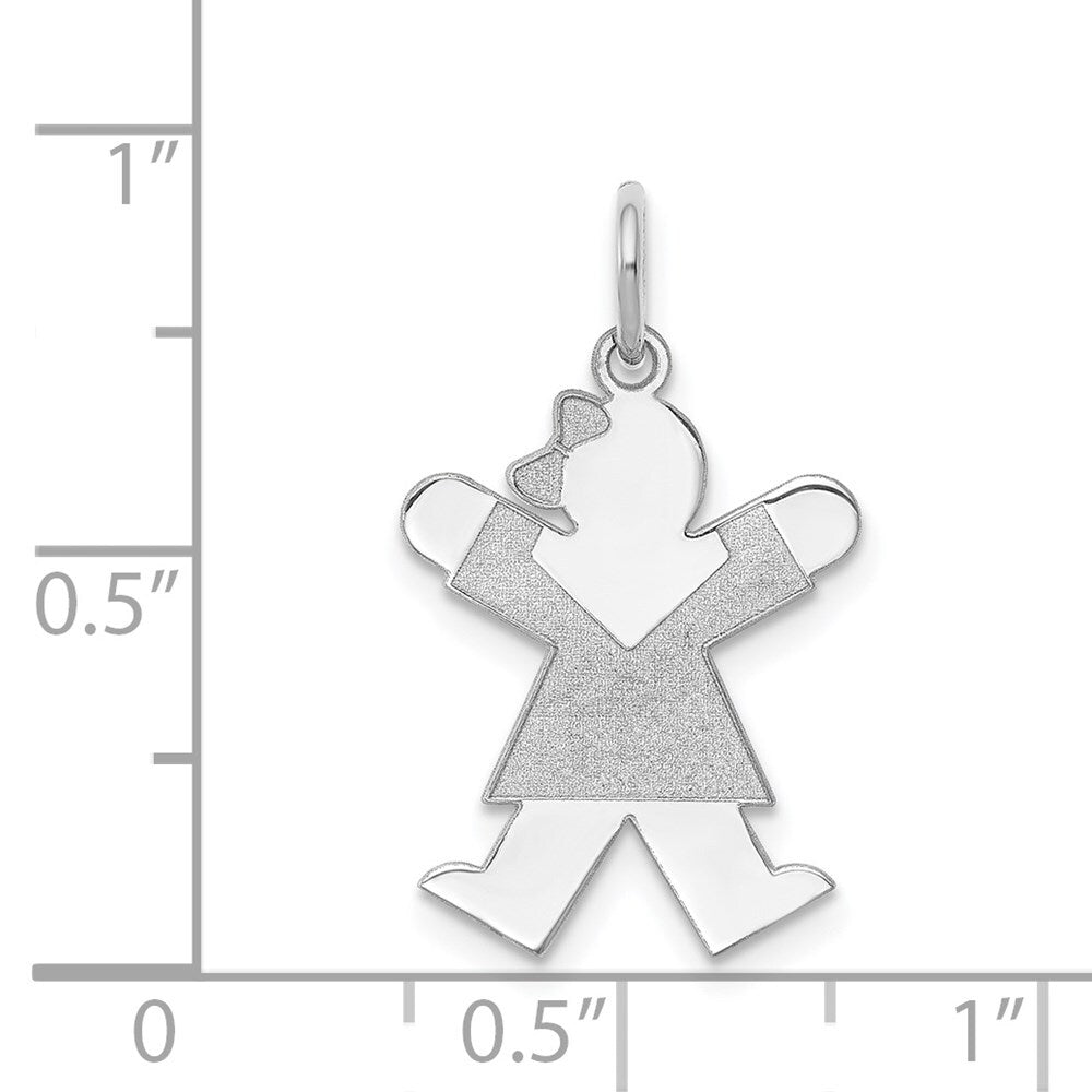 14k White Gold Kid Charm Pendant for Women