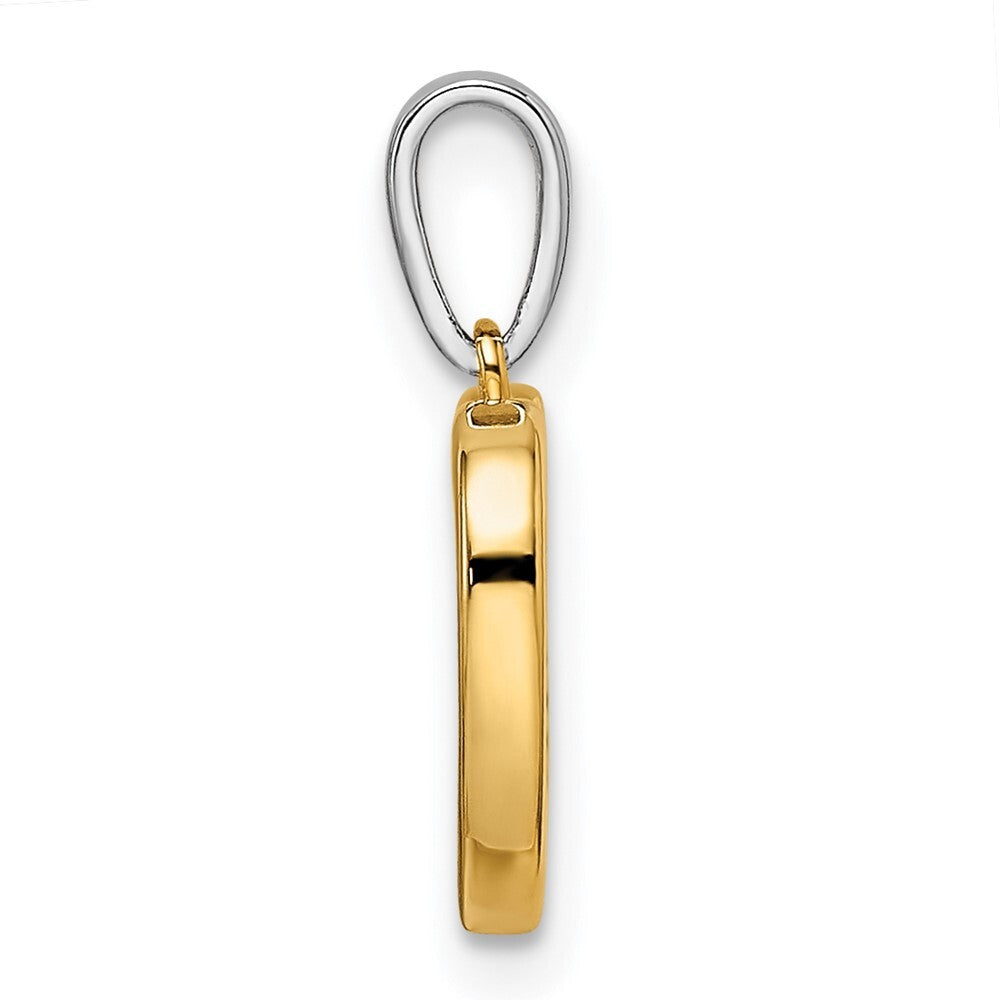 14k Two-tone Gold Heart Dangle Diamond Pendant for Women