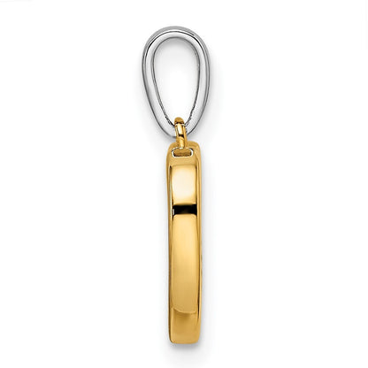 14k Two-tone Gold Heart Dangle Diamond Pendant for Women