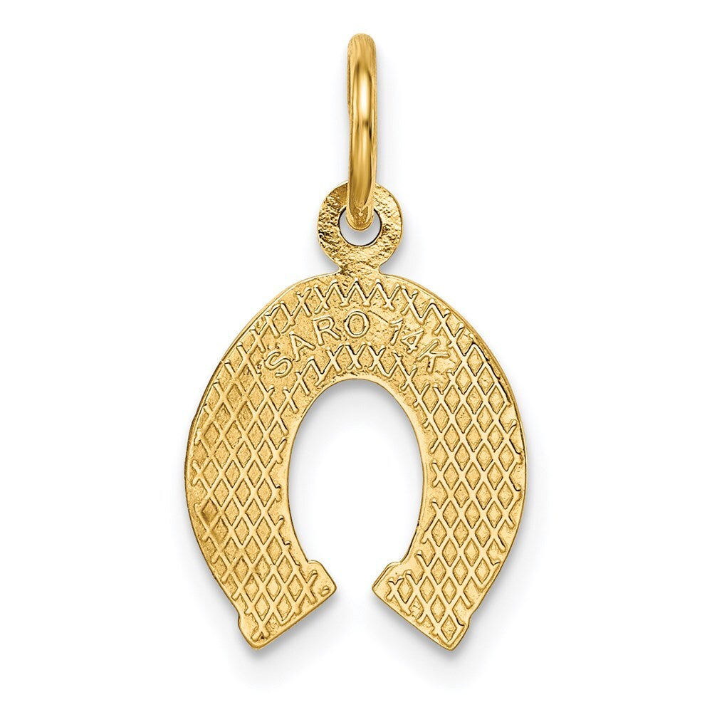 14k Yellow Gold Horseshoe Charm Pendant for Women