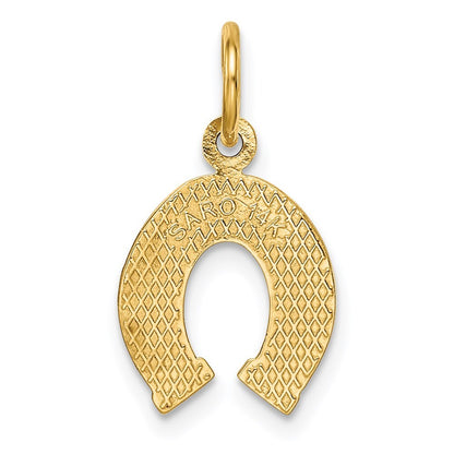 14k Yellow Gold Horseshoe Charm Pendant for Women