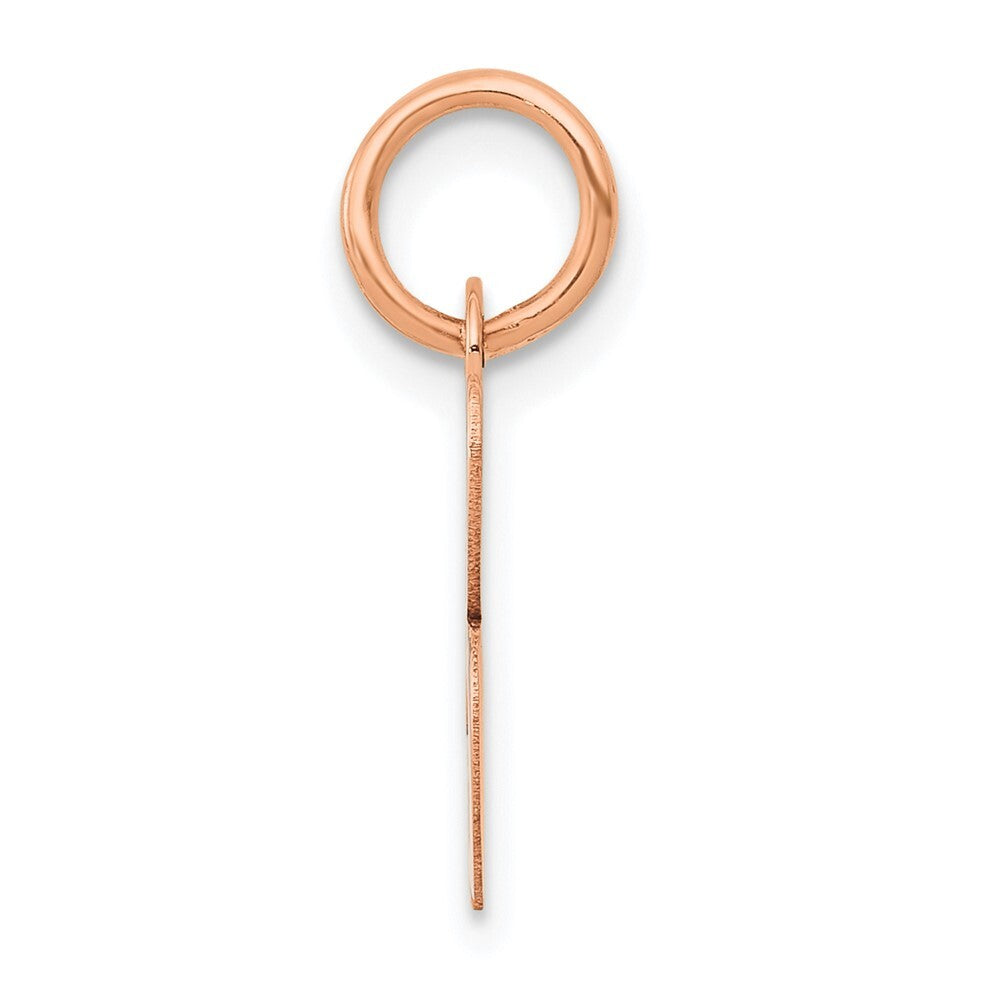 14k Rose Gold Small Script Letter B Initial Charm Pendant for Women