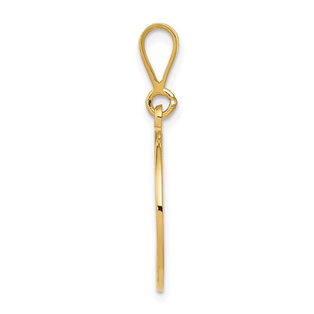 14k Yellow Gold Polished and Textured Masonic Symbol Pendant for Women