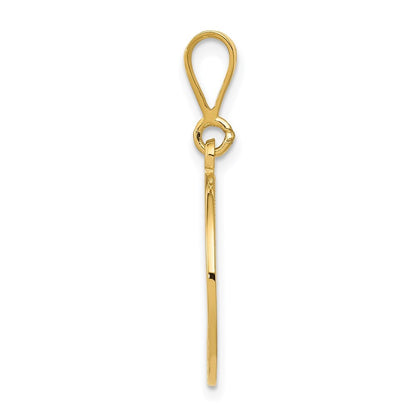 14k Yellow Gold Polished and Textured Masonic Symbol Pendant for Women