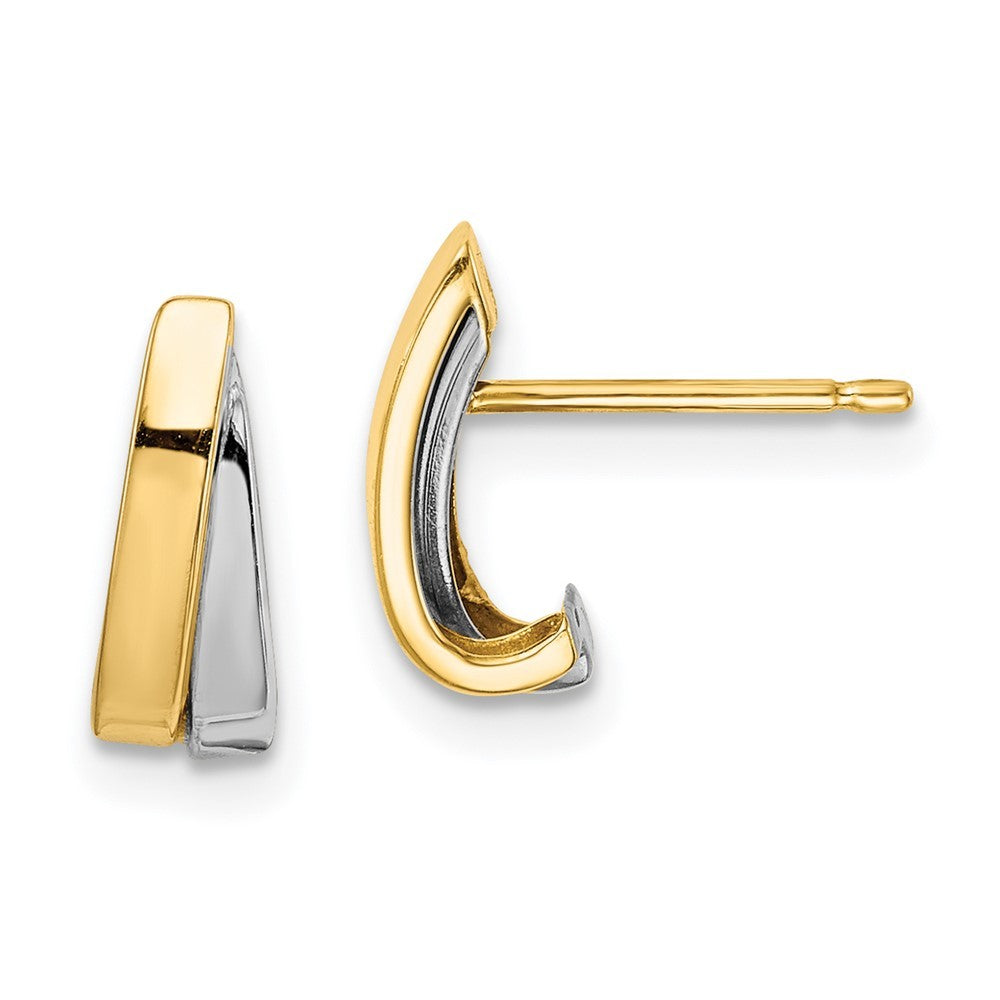 14k Yellow Gold w/Rhodium Earrings
