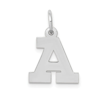 14K White Small Block Letter A Initial Charm