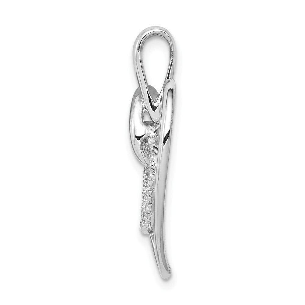 14k White Gold 1/10ct. Diamond Double Heart Pendant for Women