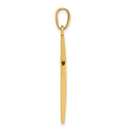 14k Yellow Gold Polished Beveled Cross Charm