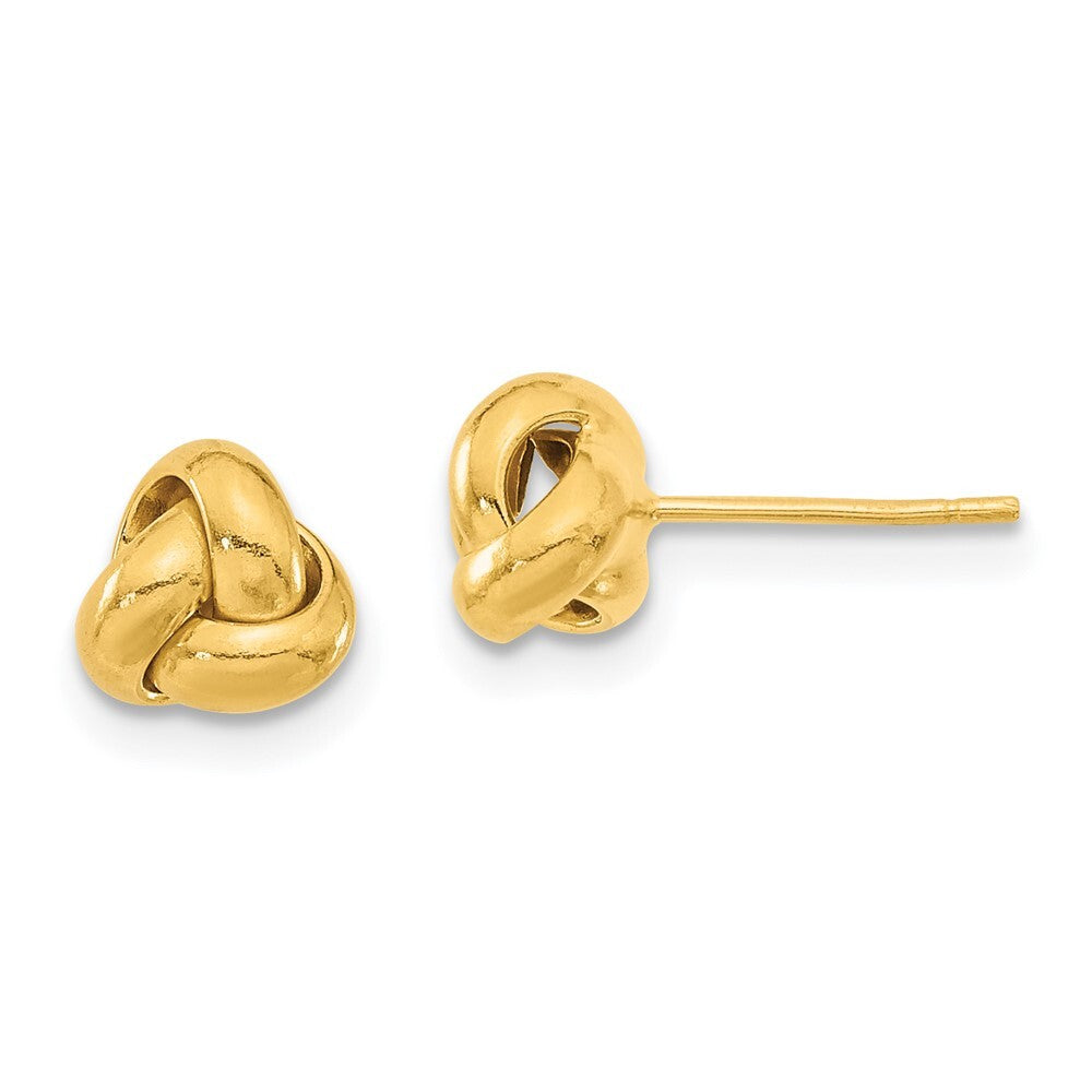 14k Yellow Gold Gold Polished Love Knot Stud Earrings Gift for Women