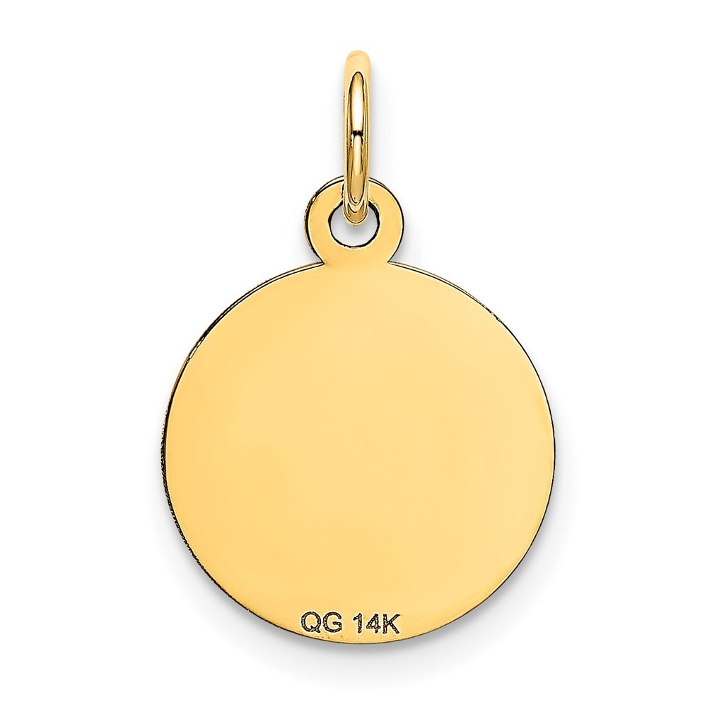 14k Yellow Gold HAPPY BIRTHDAY Disc Charm Pendant for Women