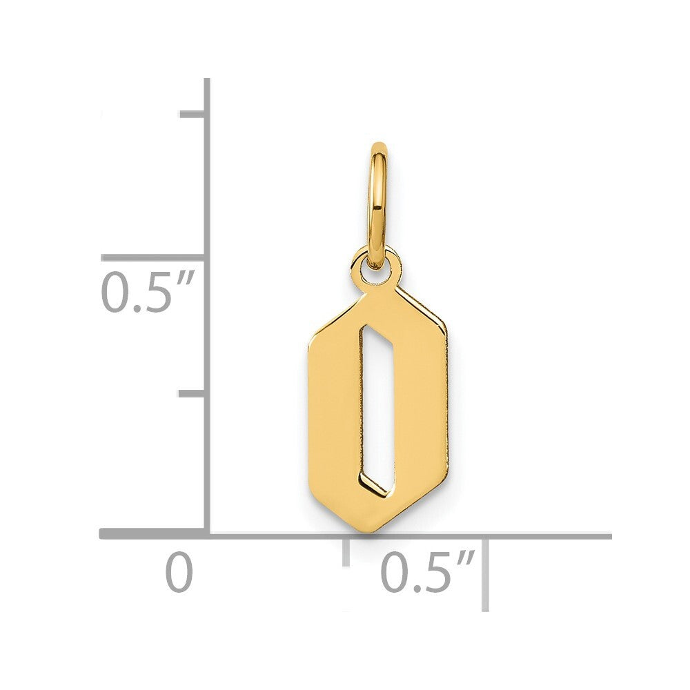 14k Yellow Gold Letter O Initial Pendant for Women
