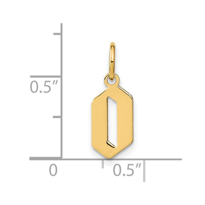 14k Yellow Gold Letter O Initial Pendant for Women