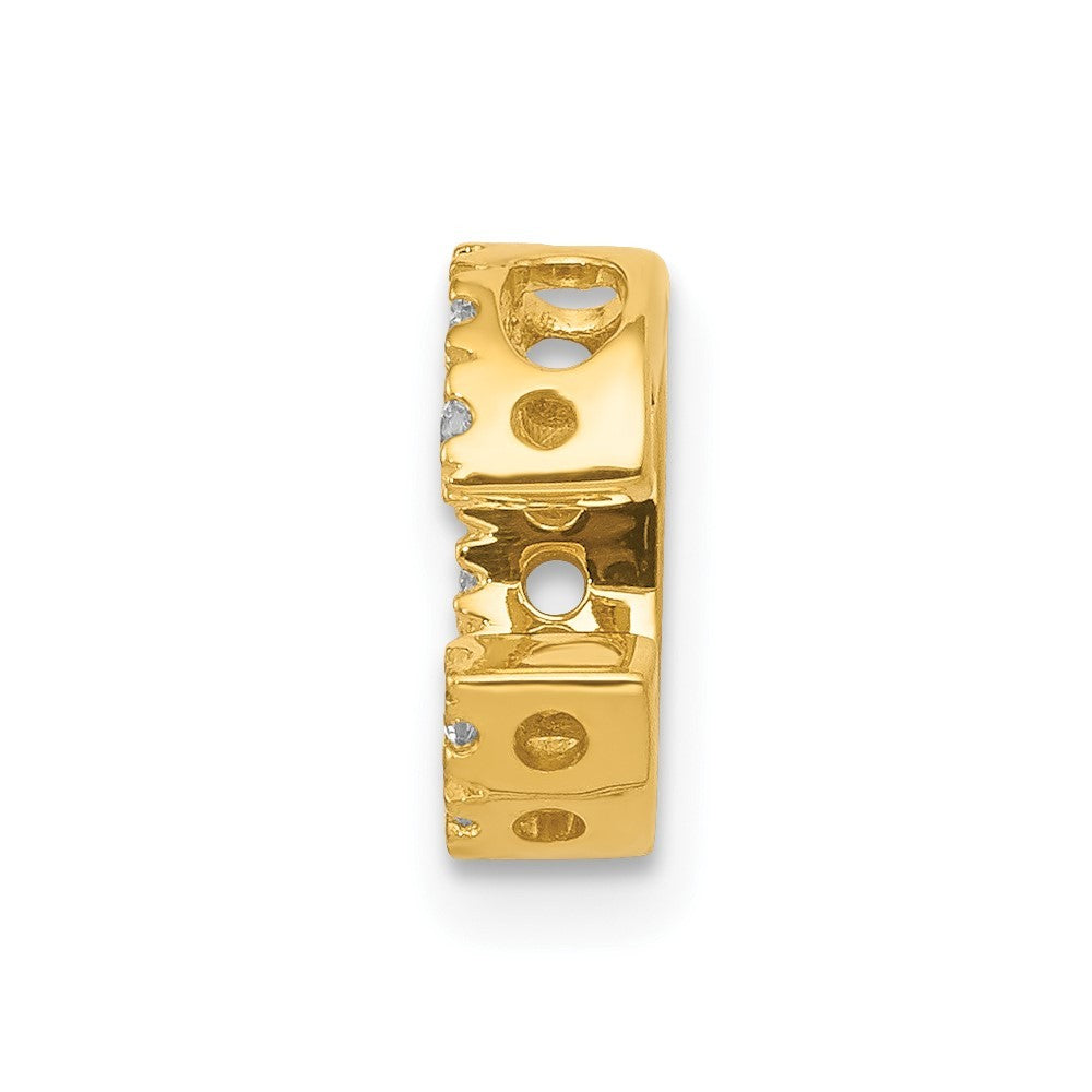 14k Yellow Gold  Diamond Letter C Initial Charm
