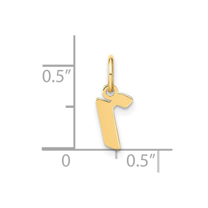 14k Yellow Gold Lowercase Letter R Initial Pendant for Women