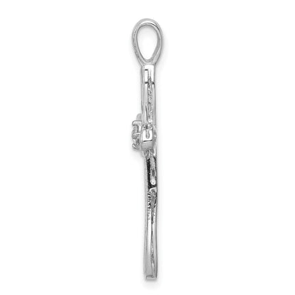 14k White Gold AA Diamond Cross Pendant for Women