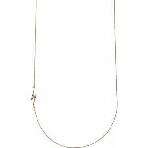 14k Rose Gold Lightning Bolt Pendant Necklace 18" for Women